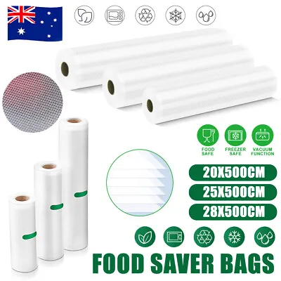 Food Vacuum Sealer Bags Rolls Vaccum Food Saver Storage Seal Bag Pack Embossed • $10.99