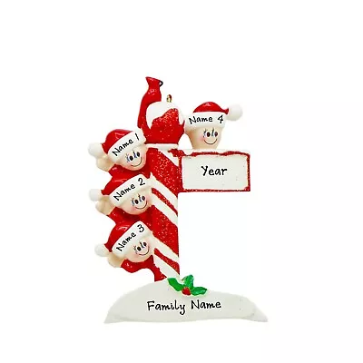 PERSONALIZED Street Post Candy Cane - Family Of 4 Christmas Ornament Keepsake  • $19.95