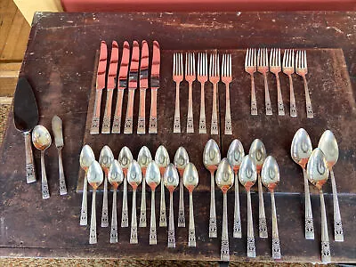 $79 • Buy 40 Pcs Oneida Community Plate Coronation Silverware Flatware Silverplate Set