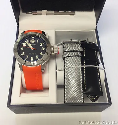 Brand New In Box Nautica Mens Bfc 200m Scuba Divers Watch N14508 Gift Set • £120.64