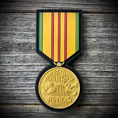 Vietnam Service Medal PVC Patch - US Military - Hook And Loop Back - War Veteran • $9.99