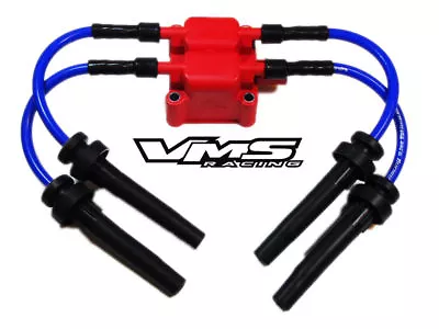 Vms Racing Spark Plug Wires Ignition Coil For 96-99 Mitsubishi Eclipse 2.0 Blue • $84.88