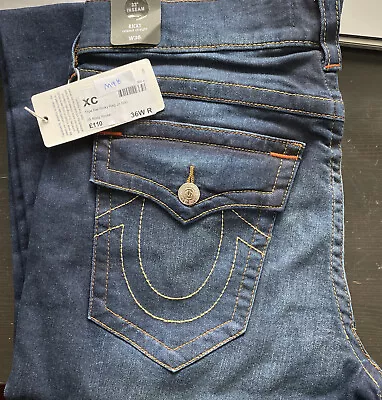 True Religion Mens Jeans Relaxed Straight W36 L32 Reg Rrp £110 #m98 • £39.99