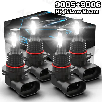 $28.85 • Buy 9005+9006 Combo LED Headlight Kit Bulbs High Low Beam 6000K Super White 2pcs