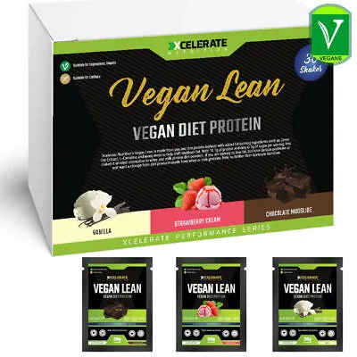 £22.99 • Buy XCelerate Nutrition Vegan Lean Diet Protein 30 Sachets Box Meal Replacement Shak