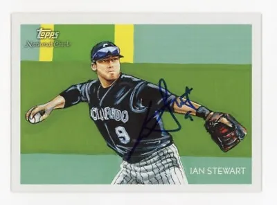 Signed Baseball Card Auto Colorado Rockies Ian Stewart 2010 National Chicle #202 • $5.95