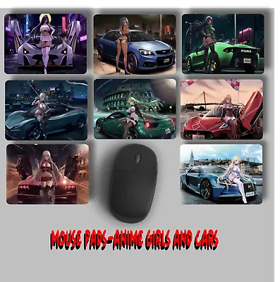 Anime Girls And Cars-Non-Slip Computer Mouse Pads -.AU Seller • $11.50