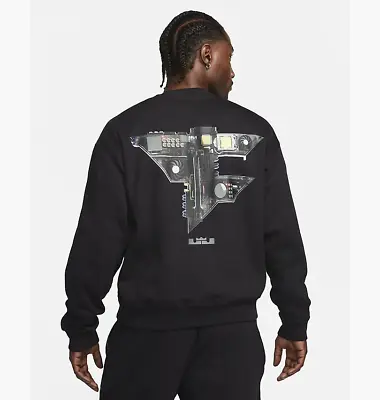 Size LARGE -  Nike Lebron X Faze Clan Black Sweatshirt FZ1632-010 - Black Rare • $62.13
