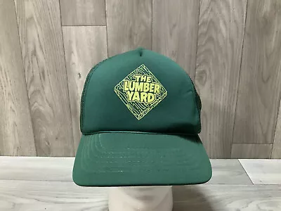 Vintage The Lumber Yard Adjustable Green Mesh Snapback Trucker Hat Cap • $15.99