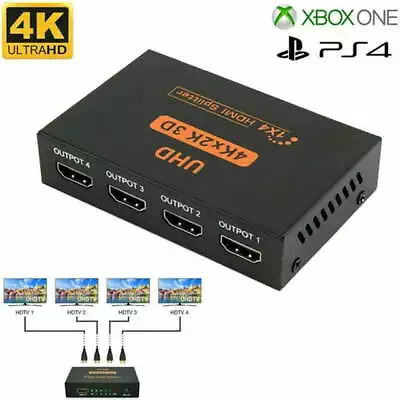 4 Port HDMI 4K Hub Multi Splitter & Amplifier For 3D HDTV 1080P 1X4 1 In 4 Out • $9.99