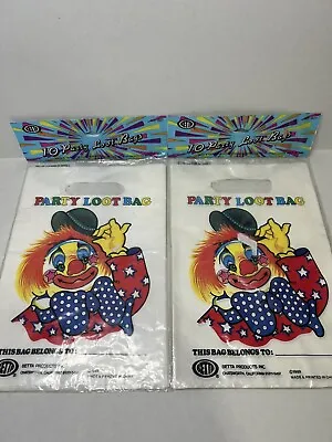 Vintage Clown Party Loot Bags Lot Of 2 Party Favors 1989 Betta Products 20 Bags • $19.99