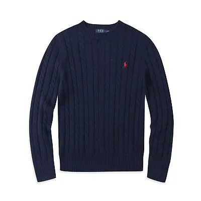 Men's Long Sleeve Ralph Lauren Polo Full Zip Hoodie And Cable Knit Jumper • £27.98