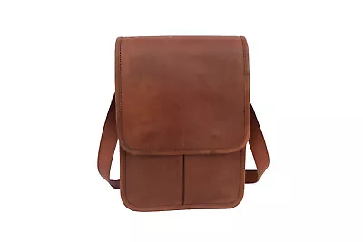 Vintage Leather Messenger Bag Office School Laptop Satchel Crossbody Shoulder • $55.19