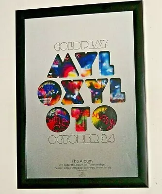 COLDPLAY Framed A4 2011 `mylo Xyloto` ALBUM Original Band Promo Art Poster   • $16.17