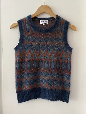 BRORA Fair Isle Mohair Tank Vest Sleeveless Jumper - Size 10 - RRP £149 • £85