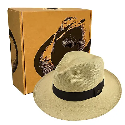 Classic Fedora | Genuine Panama Hat | Handwoven In Ecuador | EA + HatBox • $109.99