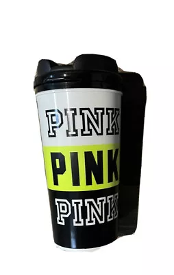 Victoria’s Secret PINK Neon Color Block Logo Coffee Tumbler Cup Mug • $19.99