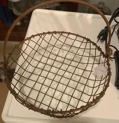 Metal Wire Egg Baskets Wire Fruit Baskets With Handle Country Vintage Style • $20