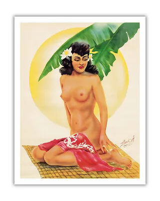 Leilani - Hawaiian Girl - Vintage Hawaiian Airbrush Art By Ted Mundorff 1940s • $12.98