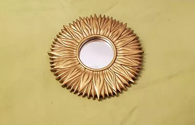 Two's Company Sunburst Mirror - 6 Inches Wide - Vtg Taiwan - Sunflower Pattern • $25