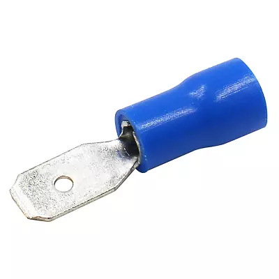 Baomain Blue Male Insulated Spade Wire Connector Electrical Crimp Terminal 0.187 • $9.87