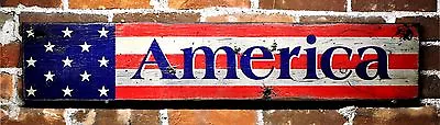 America Wood Sign - Rustic Hand Made Vintage Wooden Sign • $169