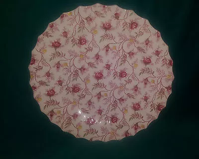 Copeland Spode England Rosebud Chintz Pink Rose Yellow Flower 10.5  Dinner Plate • $22