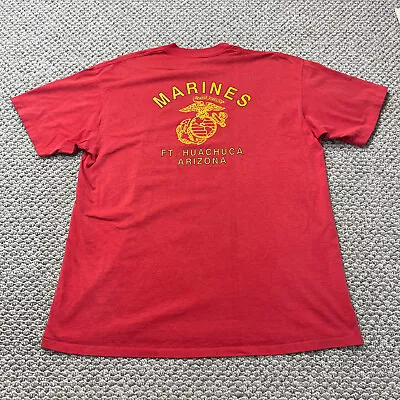 Vintage Ft. Huachuca T-shirt Adult Mens XL Red US Marines Tee 90s Distressed • $19.97