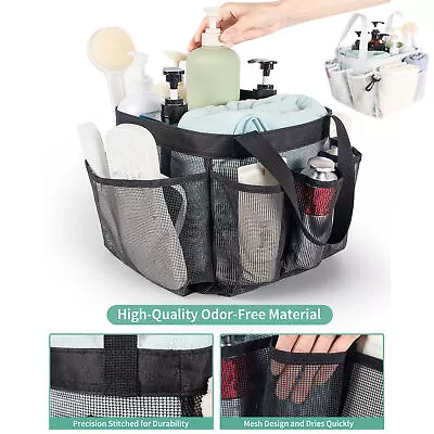 Large Mesh Shower Storage Bag Bathroom Carry Tote Toiletry Organizer Pockets AU • $6.60