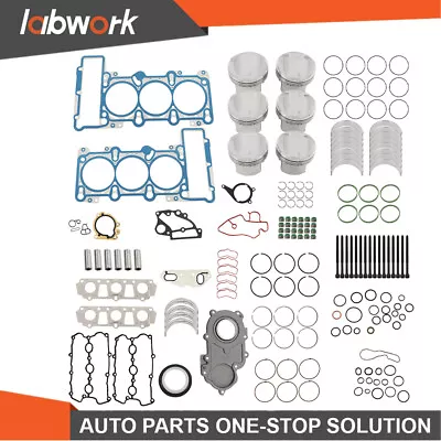 Labwork Engine Pistons Gaskets Overhaul Rebuild Kit For Audi A6 A7 A8 S4 S5 Q5 • $223.15
