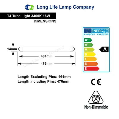 £7.99 • Buy T4 Slimline Fluorescent Tube Light 6W, 10W, 16W, 20W 2 Pin Tube 