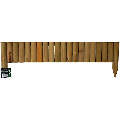 1M Picket Fence Panel Log Roll Border Fixed Edge Garden Outdoor Lawn Edging • £12.99