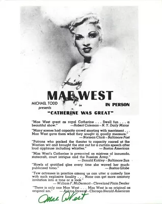 Mae West - Advertisement Signed • $220