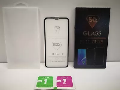 Apple IPhoneX 5D Original Tempered Glass Screen Protector Full Glue - In Stock • $11.95