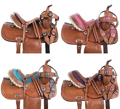 Youth Western Saddle 10 12 13 14 Trail Children Kids Mini Pony Horse Tack • $332.49