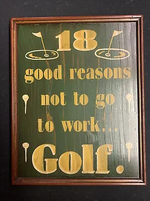 Vintage Davis & Small Old Time Sign Co Wood Sign Plaque Golf Golfing 14” X 11” • $39.25