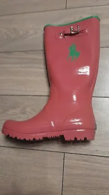 Ralph Lauren Pink/green Rain Boots Uk 5.5 • £19.99