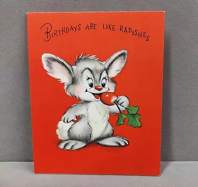 Vintage Birthday Card 1950s Birthdays Are Like Radishes Used Hallmark Card • $4.95