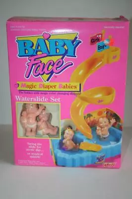 Vintage Galoob Baby Face Doll Magic Diaper Babies WATERSLIDE SET Water Slide • $48.99