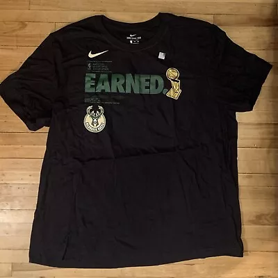 New Milwaukee Bucks Nike 2021 NBA Finals Champions Celebration Parade Shirt 2XL • $16.97