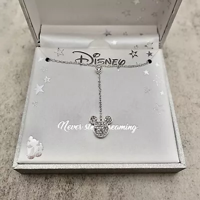 Disney Necklace Womens Mickey Mouse Rhinestone Lariat Pendant Costume Jewelry • $13.99