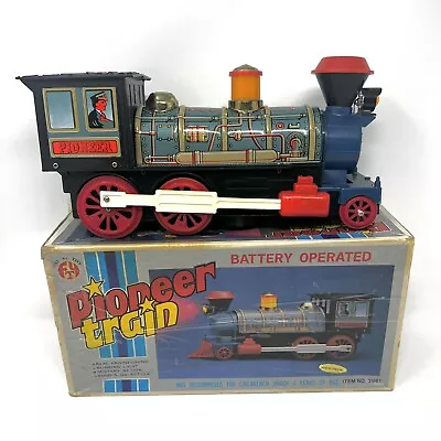 VTG Pioneer Plastic Tin Train Locomotive Battery Operated AS IS For Parts Rare • $19.95