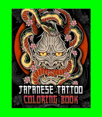 Japanese Tattoo Coloring Book Brain Training Meditation Anti-Stress Kids Gift • £8.99
