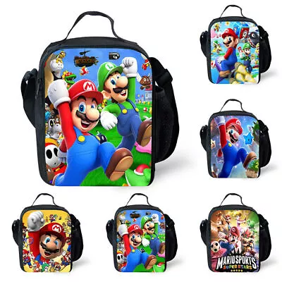 £4.55 • Buy Super Mario Lunch Bag Kids Picnic Lunch Box Student School Food Storage Bag Tote