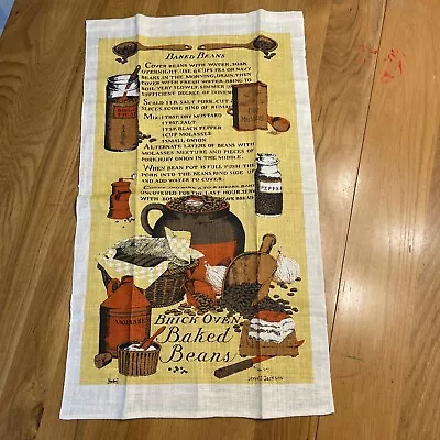 VTG  Kay Dee Linen Tea Towel Sewell Jackson  27 X 16” Baked Beans Recipe Ingred • $8.49