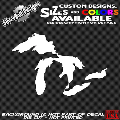 Great Lakes Vinyl Decal Sticker Car Window Michigan Superior Huron Erie Ontario • $2.99