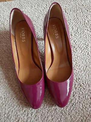 Gorgeous Magenta Leather Court Shoes By Hobbs Size 5.5 (Worn Once) • £55