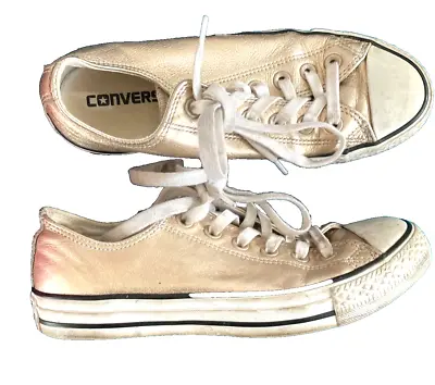 Converse All Star Metallic Gold  Real  Leather  Size UK5  (eu37.5) • £10.99