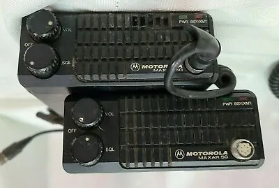 Lot Of 2 Motorola Maxar 50 VHF Radio No Mic Model D33JAA1000AK With Microphone  • $29.99