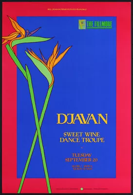 Djavan Sweet Wine Dance Troupe Fillmore SF 9/20/1988 Poster Arlene Owseichik F50 • $29.99
